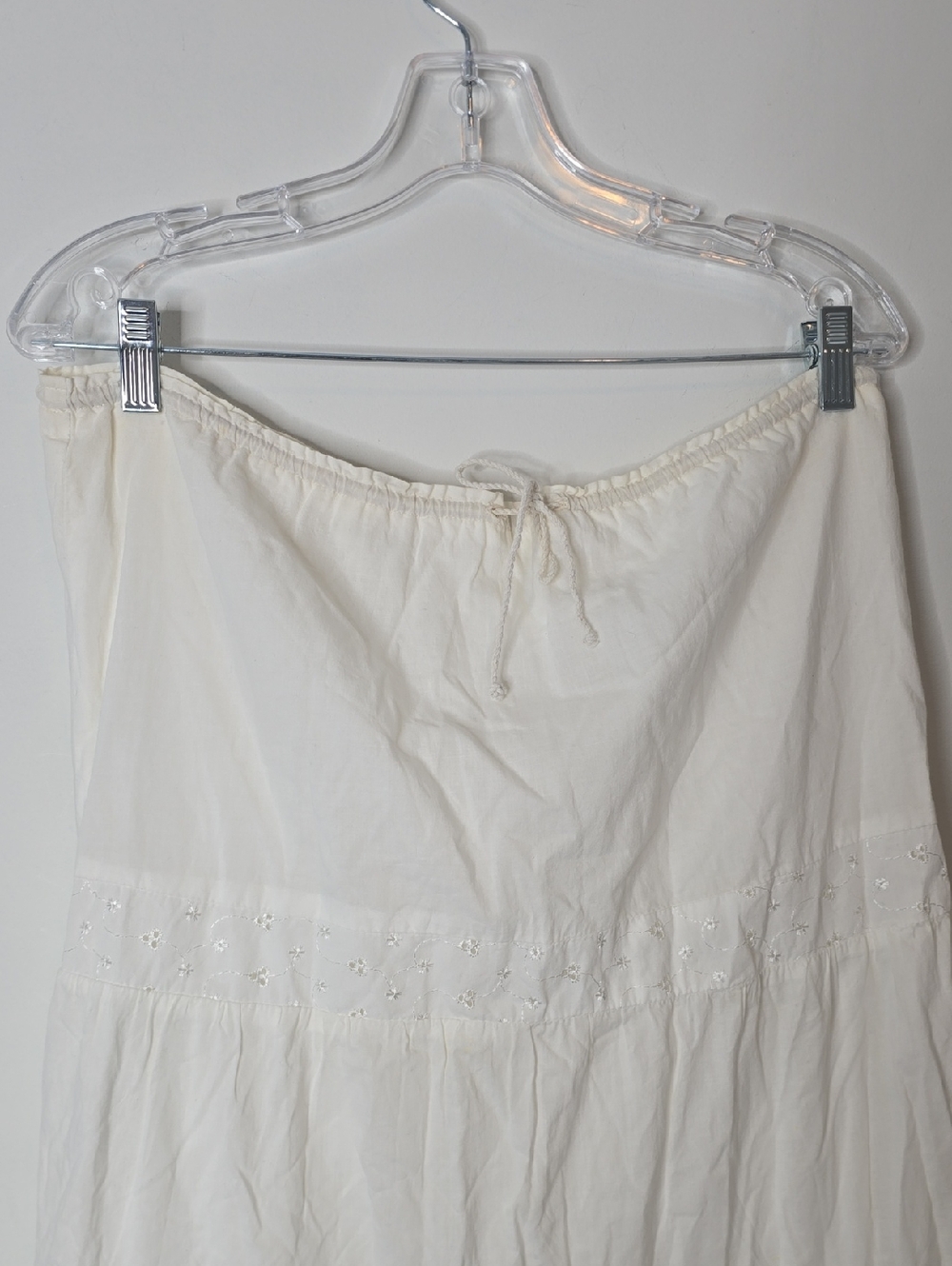 Vintage Bohemian White Tiered Eyelet Maxi Skirt - Picture 5 of 6